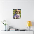 Shih Tzu Oil Painting Soccer Portrait Canvas Wall Art | Dog Lover Gift | Pet Decor | Sports Fan Art