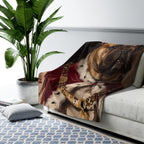 French Bulldog Kings & Queens Royal Portrait Regal Throw Blanket | Premium Dog Art | Tritan