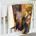 Dachshund Watercolor Autumn Path Throw Blanket | Premium Dog Art | Tritan
