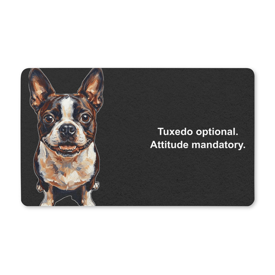 Boston Terrier Doormat | Cute Cartoon Dog Floor Mat | Boston Lover Gift | Dog Mom Home Decor | Indoor Entryway Welcome Mat — primary view
