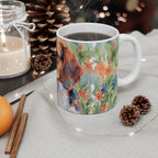 Beagle Watercolor Ceramic Coffee Mug 11oz, Soft Dog Painting, Beagle Lover Gift