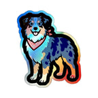 Pop Art Australian Shepherd Holo Sticker | Tritan