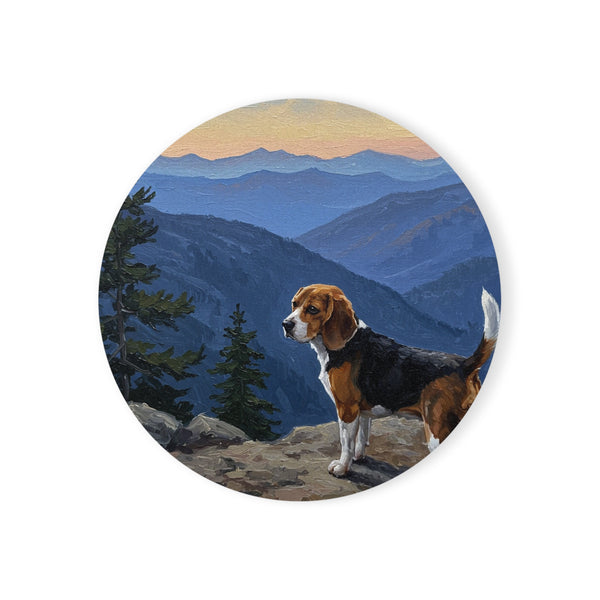 Acrylic Beagle - Mountain Overlook | Cork Back Coaster