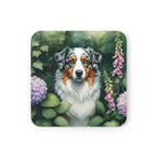 Australian Shepherd Watercolor Garden Peek Drink Coaster | Premium Dog Prints | Tritan — secondary view