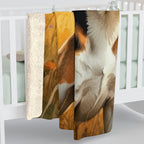 Golden Retriever Watercolor Beagle Meadow Throw Blanket | Premium Dog Prints | Tritan — detail view