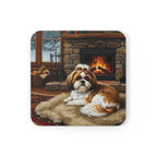 Acrylic Shih Tzu - Winter Hearth | Cork Back Coaster