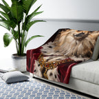 Pomeranian Kings & Queens Royal Portrait Regal Throw Blanket | Premium Dog Art | Tritan