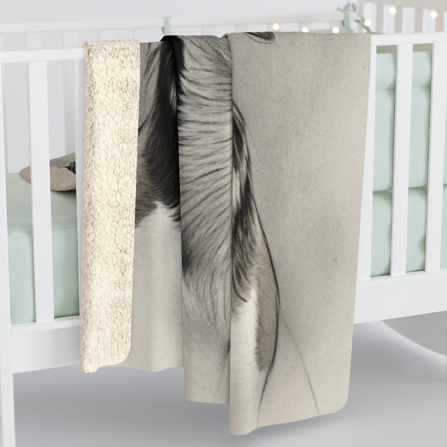Beagle Charcoal Portrait Throw Blanket | Premium Dog Prints | Tritan — detail view