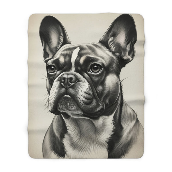 French Bulldog Charcoal Portrait Throw Blanket | Premium Dog Prints | Tritan