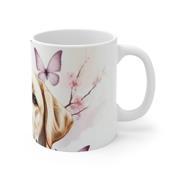Labrador Retriever Watercolor Butterfly Bloom Coffee Mug | Premium Dog Prints | Tritan