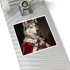 Siberian Husky Kings & Queens Royal Portrait Sticker, Dog Portrait Vinyl Decal, Kiss-Cut Sticker, Siberian Husky Lover Gift