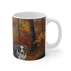 Acrylic Australian Shepherd - Autumn Woods | Ceramic Mug 11oz