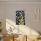 Australian Shepherd Post-Impressionist Oil Painting Canvas Art, Aussie Dog Wall Decor, Pet Lover Gift, Dog Mom Dad Present