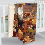 Corgi Watercolor Autumn Path Throw Blanket | Premium Dog Art | Tritan