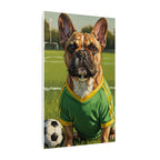 French Bulldog Oil Painting Soccer Portrait Canvas Wall Art Decor Gift for Dog Lovers