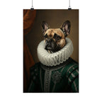 French Bulldog Renaissance Royal Portrait Matte Poster, Regal Dog Art Print, French Bulldog Lover Gift, Wall Art