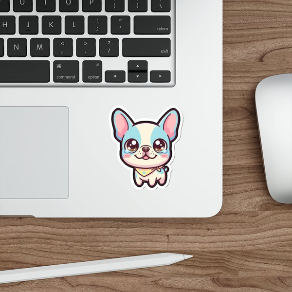 Chibi French Bulldog Sticker | Tritan — Lifestyle View