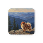 Acrylic Pomeranian - Mountain Overlook | Cork Back Coaster