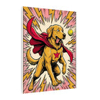 Golden Retriever Comic Pop Art Canvas - Dynamic Dog Print with Retro Halftone Style