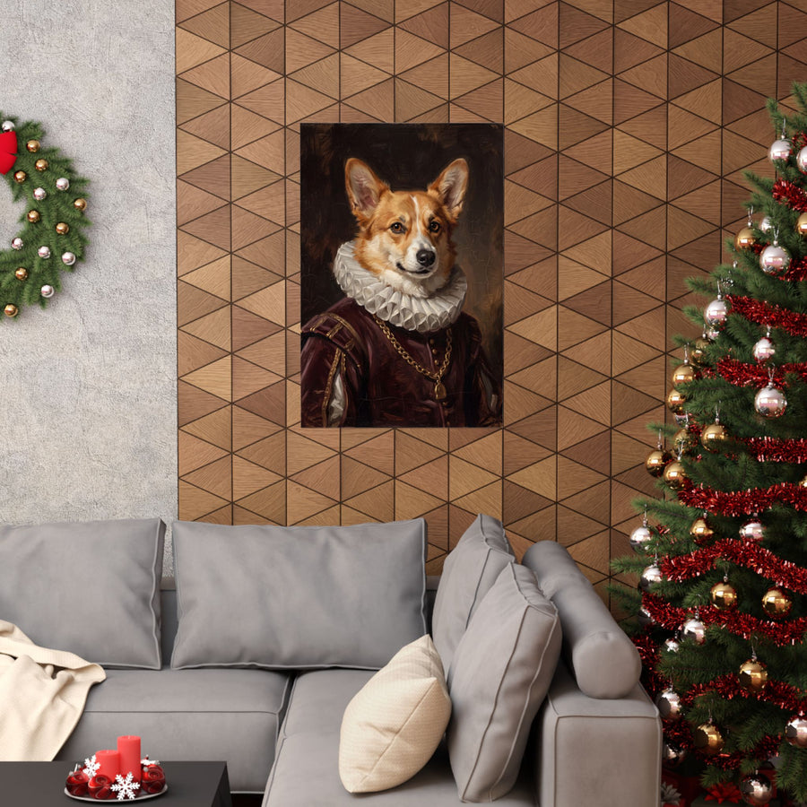 Pembroke Welsh Corgi Renaissance Royal Portrait Matte Poster, Regal Dog Art Print, Pembroke Welsh Corgi Lover Gift, Wall Art