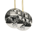 Front and back of the Yorkshire Terrier memorial ornament: the same design prints on both sides