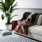 Border Collie Kings & Queens Royal Portrait Regal Throw Blanket | Premium Dog Art | Tritan