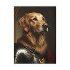 Golden Retriever Medieval Knight Portrait Canvas Wall Art, Regal Dog Painting, Golden Retriever Lover Gift, Stretched Canvas
