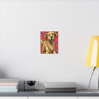 Golden Retriever Comic Pop Art Canvas - Dynamic Dog Print with Retro Halftone Style