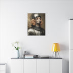 Poodle Medieval Knight Portrait Canvas Wall Art, Regal Dog Painting, Poodle Lover Gift, Stretched Canvas