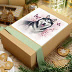 Siberian Husky Watercolor Butterfly Bloom Kiss-Cut Stickers | Premium Dog Prints | Tritan — view 10 of 12