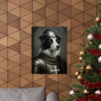 Border Collie Medieval Knight Portrait Matte Poster, Regal Dog Art Print, Border Collie Lover Gift, Wall Art