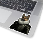 German Shepherd Renaissance Royal Portrait Sticker, Dog Portrait Vinyl Decal, Kiss-Cut Sticker, German Shepherd Lover Gift