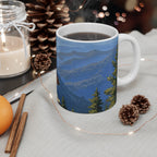 Acrylic Dachshund - Mountain Overlook | Ceramic Mug 11oz
