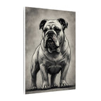 English Bulldog Charcoal Portrait, Bulldog Wall Art, Dog Lover Gift, Pet Art Canvas Print