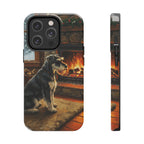 Acrylic Miniature Schnauzer - Winter Hearth | Tough Phone Case