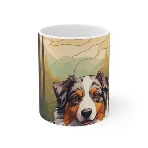 Australian Shepherd Acrylic Gallery Print Forest Coffee Mug | Premium Dog Prints | Tritan
