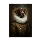 German Shorthaired Pointer Renaissance Royal Portrait Matte Poster, Regal Dog Art Print, German Shorthaired Pointer Lover Gift, Wall Art