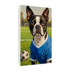 Boston Terrier Oil Painting Soccer Portrait Canvas Wall Art - Dog Lover Gift, Pet Decor, Sports Fan Home Art
