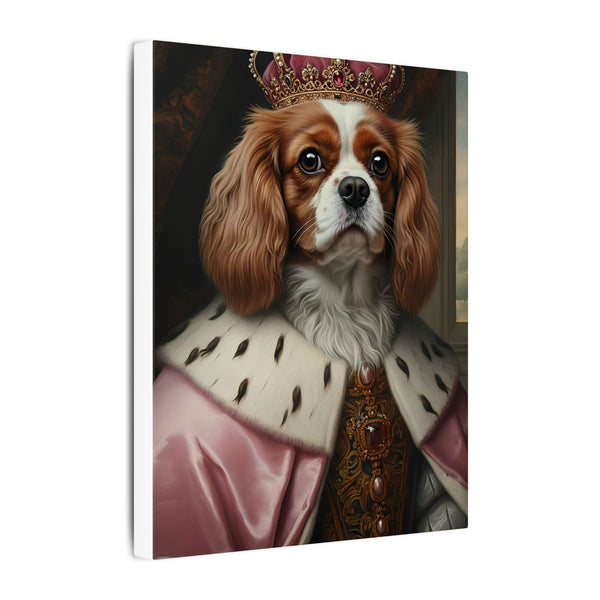 Cavalier King Charles Spaniel Medieval Knight Portrait Canvas Wall Art, Regal Dog Painting, Stretched Canvas