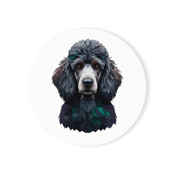 Poodle Low Poly Cool Jewel Cork Back Coaster | Dog Lover Gift