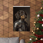 Dachshund Medieval Knight Portrait Matte Poster, Regal Dog Art Print, Dachshund Lover Gift, Wall Art