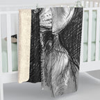 Dachshund Charcoal Portrait Throw Blanket | Premium Dog Art | Tritan