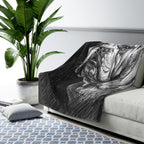 English Bulldog Charcoal Portrait Throw Blanket | Premium Dog Art | Tritan