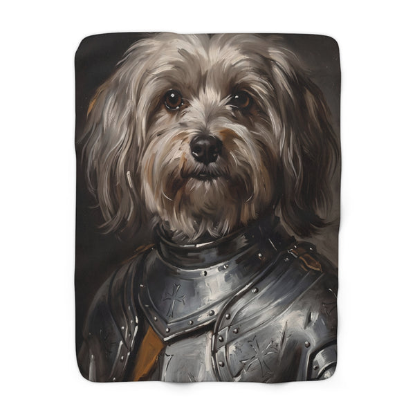 Havanese Medieval Knight Portrait Regal Throw Blanket | Premium Dog Art | Tritan