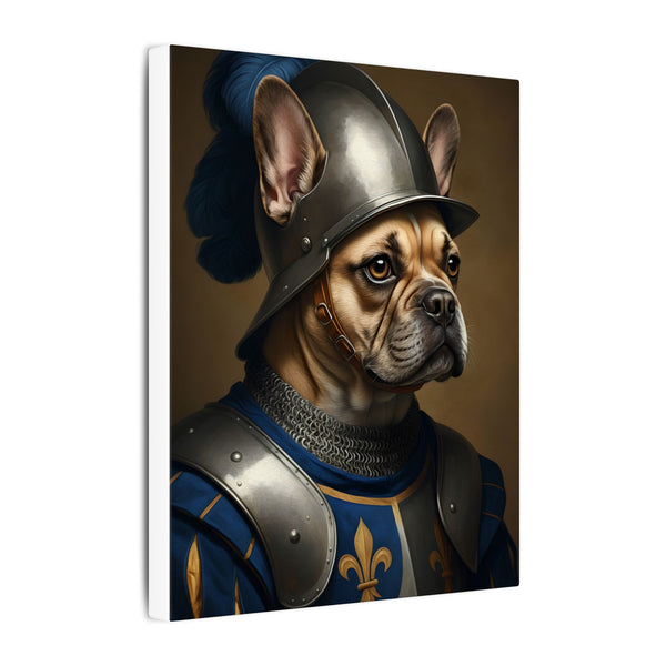French Bulldog Medieval Knight Portrait Canvas Wall Art, Regal Dog Painting, French Bulldog Lover Gift, Stretched Canvas