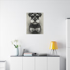 Miniature Schnauzer Charcoal Portrait Canvas Print | Dog Wall Art Decor | Pet Owner Gift | Schnauzer Lover Present