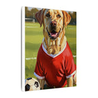 Labrador Retriever Oil Painting Soccer Portrait Canvas, Lab Dog Wall Art Decor, Sports Fan Gift for Home, Pet Art