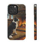 Acrylic Border Collie - Winter Hearth | Tough Phone Case
