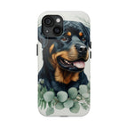 Rottweiler Watercolor Botanical Wreath Phone Case | Premium Dog Prints | Tritan — view 5 of 28