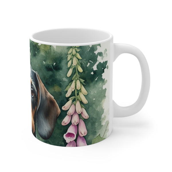 Dachshund Watercolor Garden Peek Coffee Mug | Premium Dog Prints | Tritan